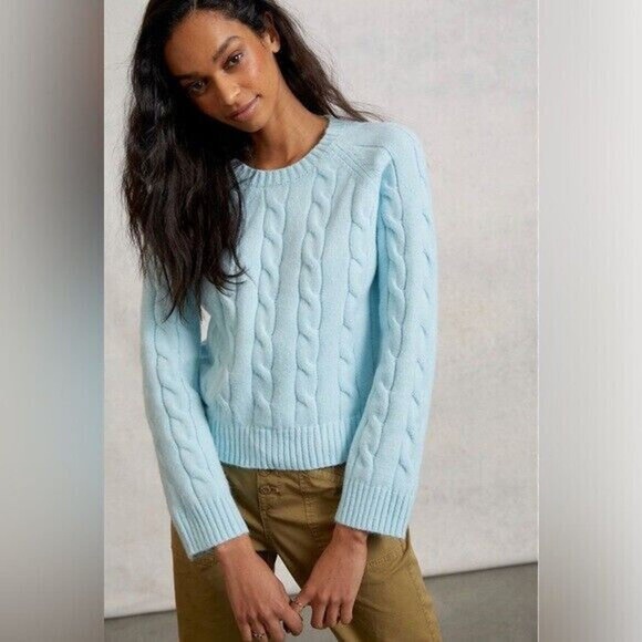 Anthropologie Callahan Betsy Cable Knit Sweater Ice Blue Size Medium - Picture 11 of 11